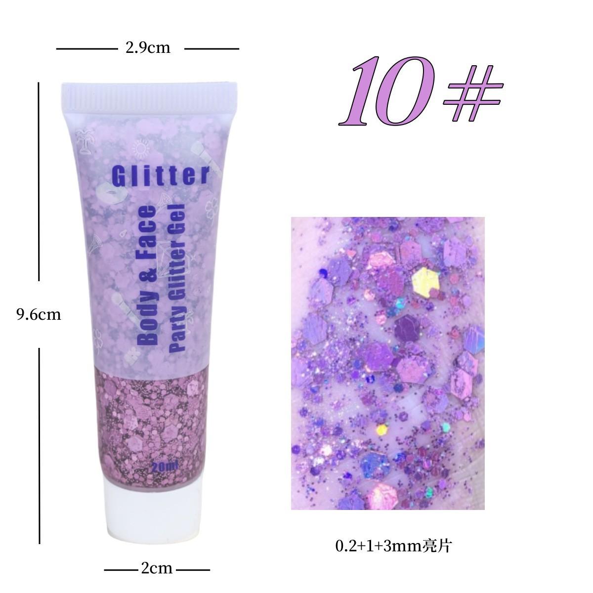 

Glitter Gel for Face & Body – 20ml Shimmer Makeup with Iridescent Flakes, Washable Festival & Party Cosmetic