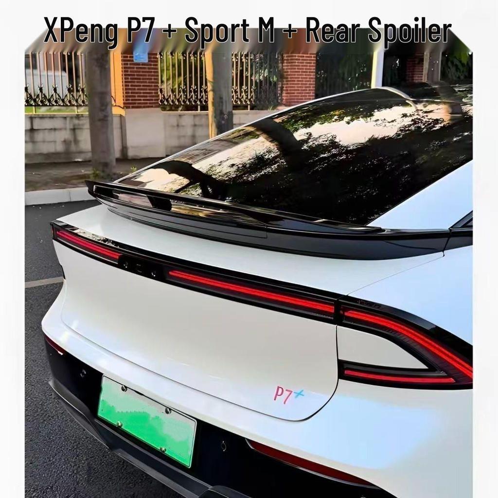 Xiaopeng P7+ Rear Spoiler Sport Mod: ABS No-Drill Exterior Accessory with Baking Varnish Gurney Flap Diffuser