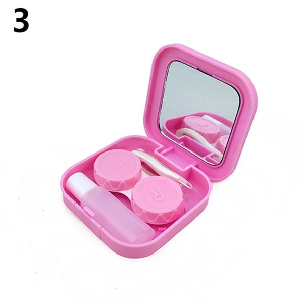 

NO.INS Дорожный мини-футляр для контактных линз с симпатичным карманным рисунком, удобный для переноски, держатель для зеркала розовый