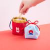 JIKAN STYLE Enfuku Drawstring Made in with a Japanese Perfect for Small and 9cm x 9cm x 61341 Bag, Japan, Pattern, Items, Makeup, Gifts, 7cm, (Lucky