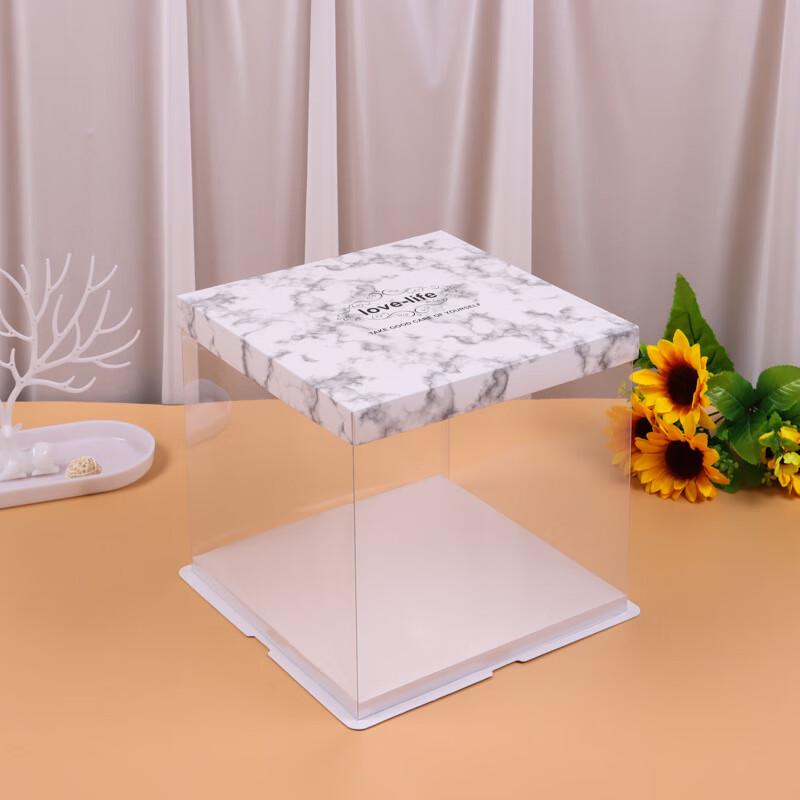 6-inch Transparent Square Single-Layer Cake Boxes (5-pack)