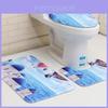 Luxurious 3d Printing Cartoon Bathroom Set With Non-slip Rug And Toilet Cover Mat