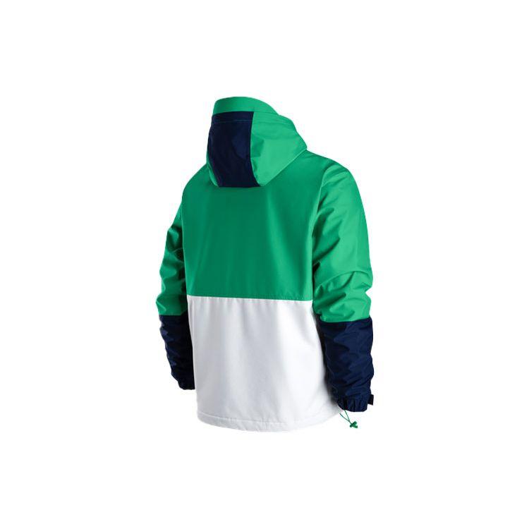 Nike SB Tkana Polarowa Podszyta Kolorowa Blokowa Skateboardowa Kurtka z Kapturem i Logo Męska Odzież Wierzchnia Zielona DH2626-310