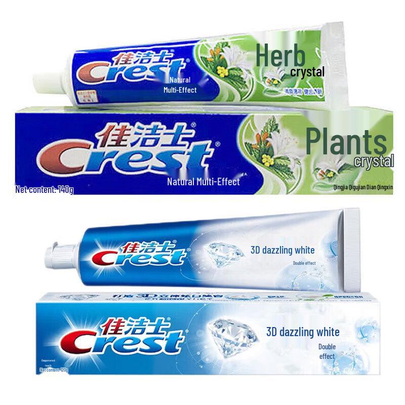 Crest Herbal Crystal Fresh Mint & 3D White Dual Action Toothpaste Set
