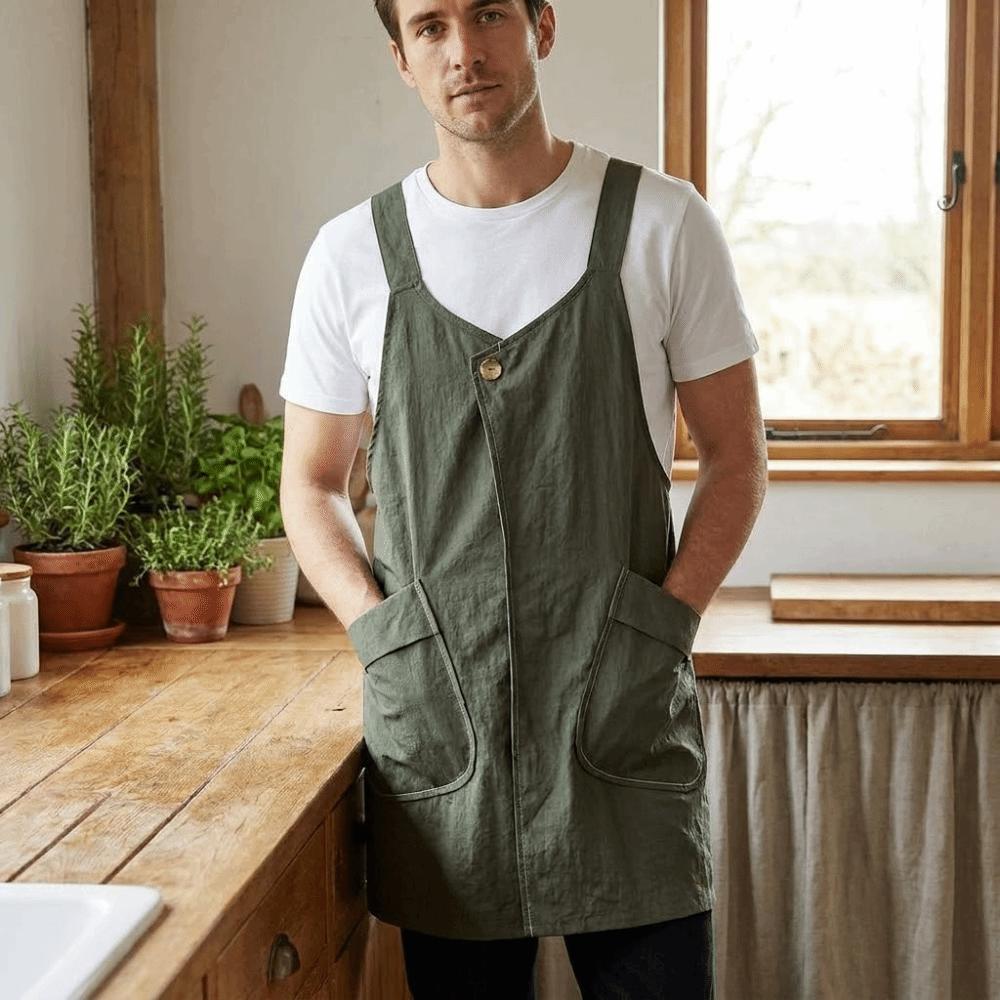 Anti-Stain Adult Apron Splash-Proof Vest-Style Apron Simple Sleeveless Apron Catering Specific