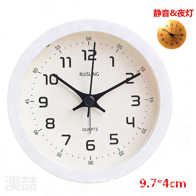 Square round simple plastic alarm clock, children's and students' alarm clocks and clocks