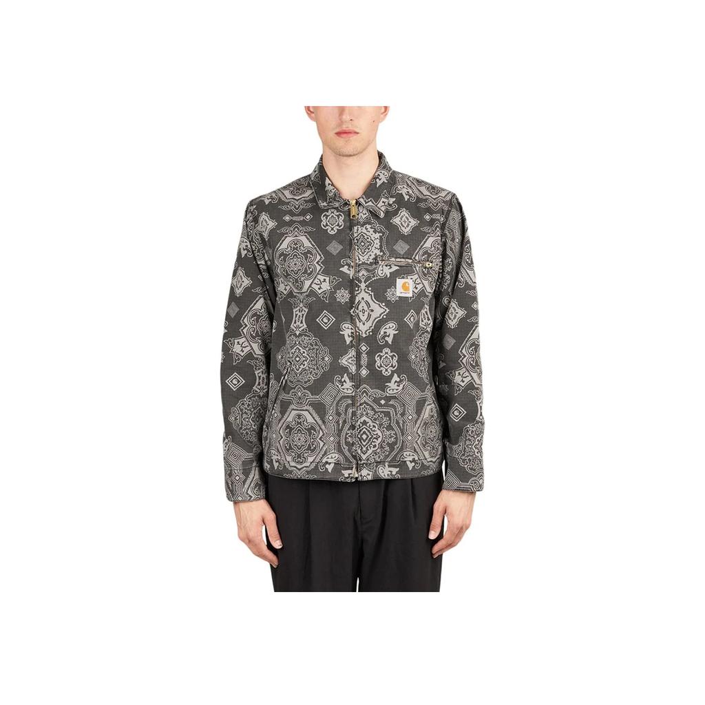 Carhartt WIP FW22 Detroit Jacket Classic Pattern Full Print Detroit Jacket Men Jacket Black I030763-0Y1-60