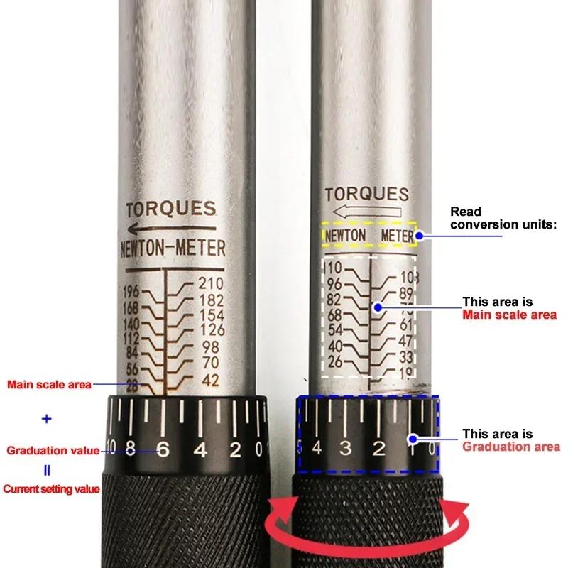 NEW 28-210N.m Torque Wrench 1/2"  Precise Reversible Ratchet Torques Key Professional Bicycle Motorcycle Car Automotive Tool