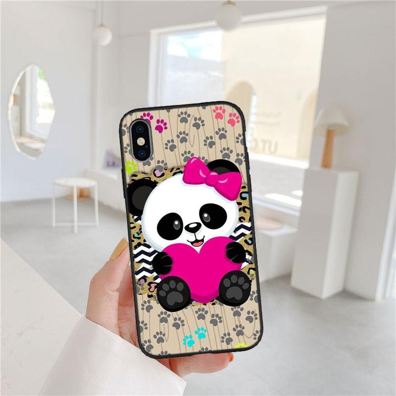 PP16 Cartoon Panda Soft Shell Phone Case for Redmi Note 10 11 12 Pro Max 10S 10C 10T 11A 11S 12S 12C