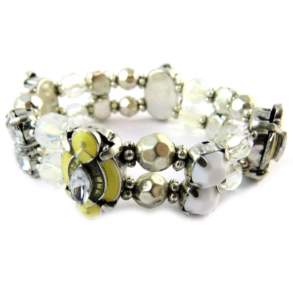 Les Trésors De Lily [E3179] - Bracelet 'Sissi' Blanc Argenté