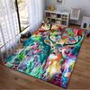 Colorful Deer Abstract Art Pattern Carpet for Home Decoration, 3D Style Suitable for use as an anti-slip for living room bedroom sofas