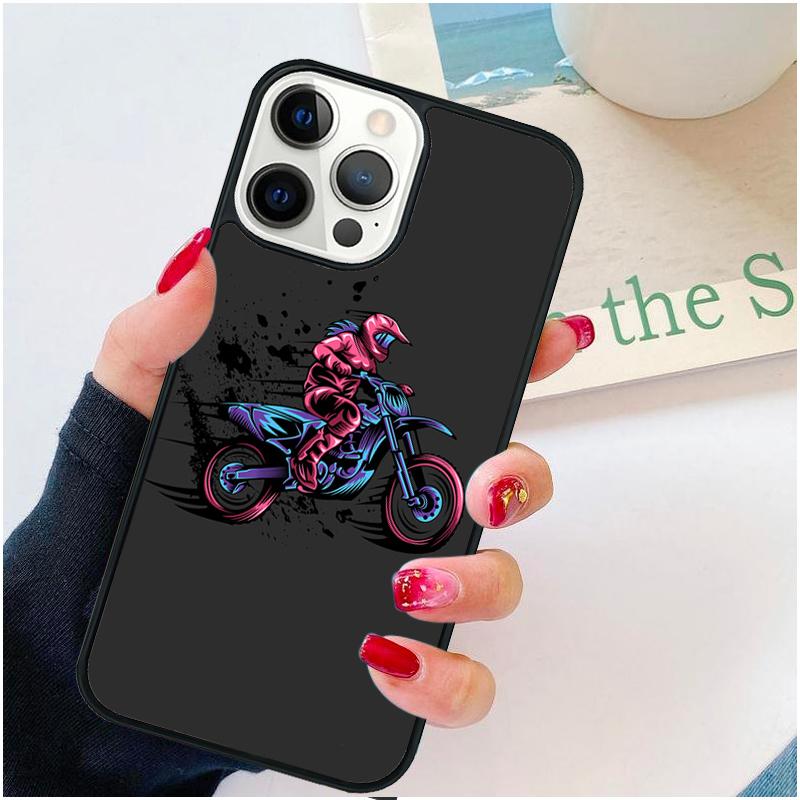 Moto Bike Motocross Phone Case For iPhone 17 Air 16 pro max 15 14 plus 12 13 Soft Bumper Shell Cover coque