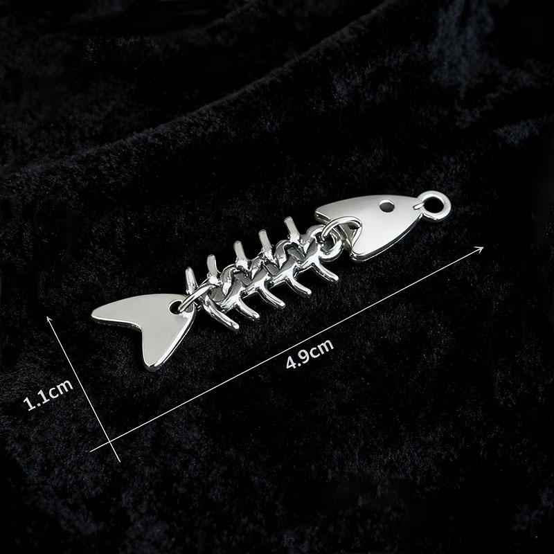 Adjustable Fishbone Charm Pendant for DIY Bracelets, Necklaces, and Keychains