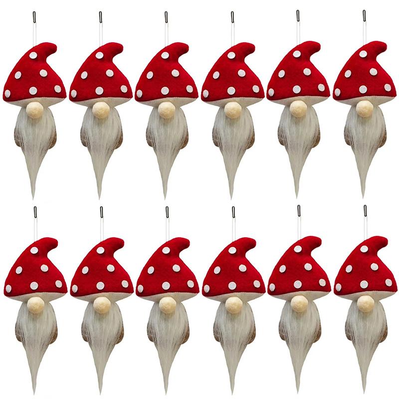 1/4/6PC Red Christmas Tree Tree Hanging Cute Hanging Pendants Party Long Beard Doll Pendants Christmas