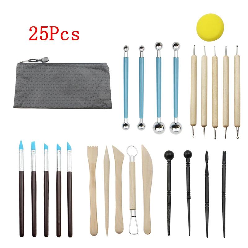Ensemble d'outils de sculpture pour argile de poterie Ensemble d'outils de sculpture en céramique Formeurs pour cire et polymère Outil de modelage Kit de sculpture d'argile