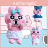 Cute Plush Bunny Toy Hanging Pendant With Funny Underwear Soft Short Plush Cartoon Style Pink Rabbit Doll Decoration Coin Purse