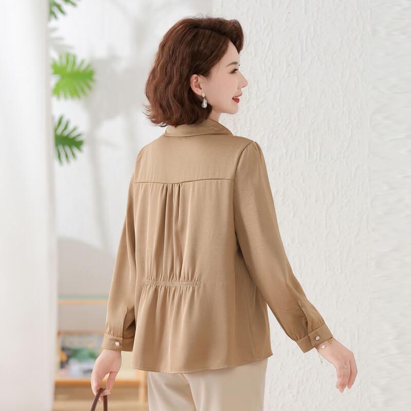 Xiaofu Spring Fashion Long Sleeve Casual Blouse for Middle-Aged Women
