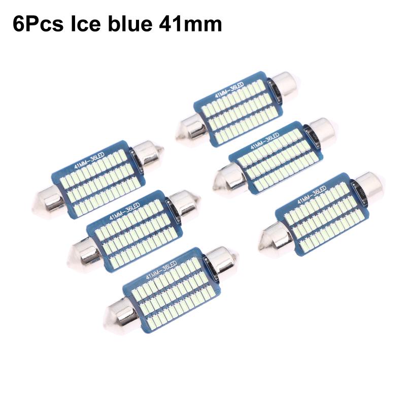 6Pcs C5W Led Bulbs Canbus Festoon Led For Car Interior Dome Trunk License Plate Lights 12V 300Lm 6500K White
