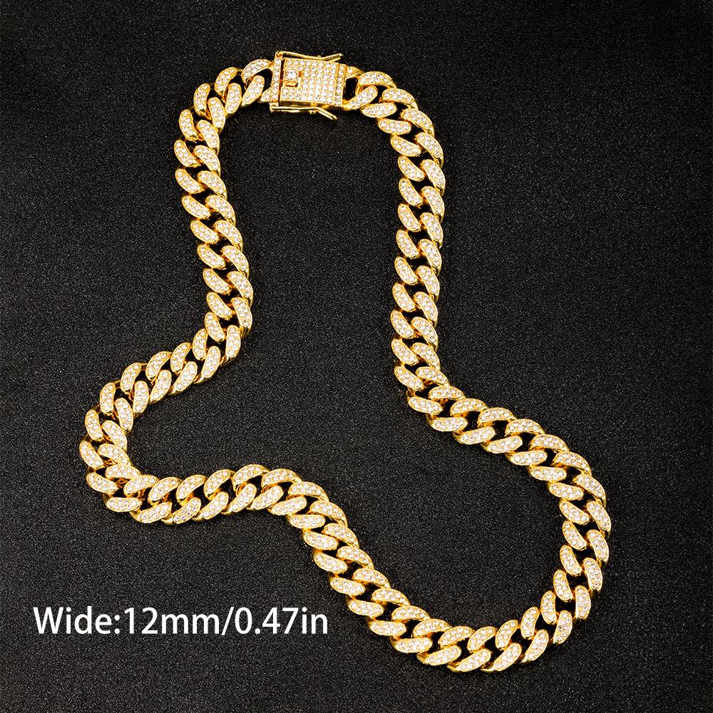 Bling Classic Miami Cuban Chain Luxury Diamond High Quality Necklace 16mm Wide Hip Pop Street Style For Men Women Daily Wear