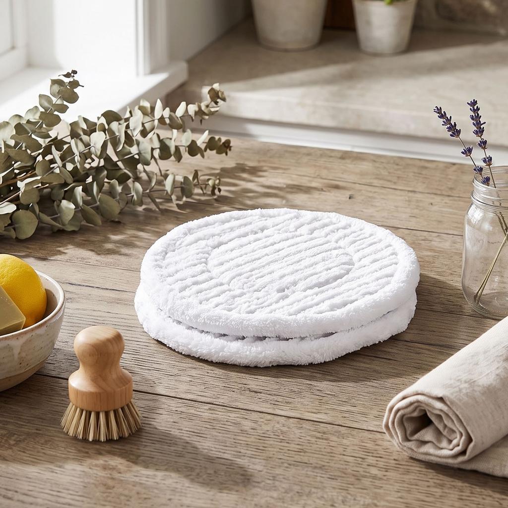 Scrub Pads Replacement for Shark S8001 S8201 S7000 Mop YYH65257 Striped Microfiber Steam Scrub Mop Round Pad for Hard