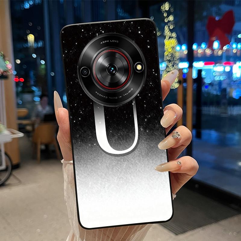 Anti-scratch Soft Case For ZTE Blade A75 5G/ Nubia Focus 5G Custom Name A To Z Letter With Flower Starry Sky Pattern Casing