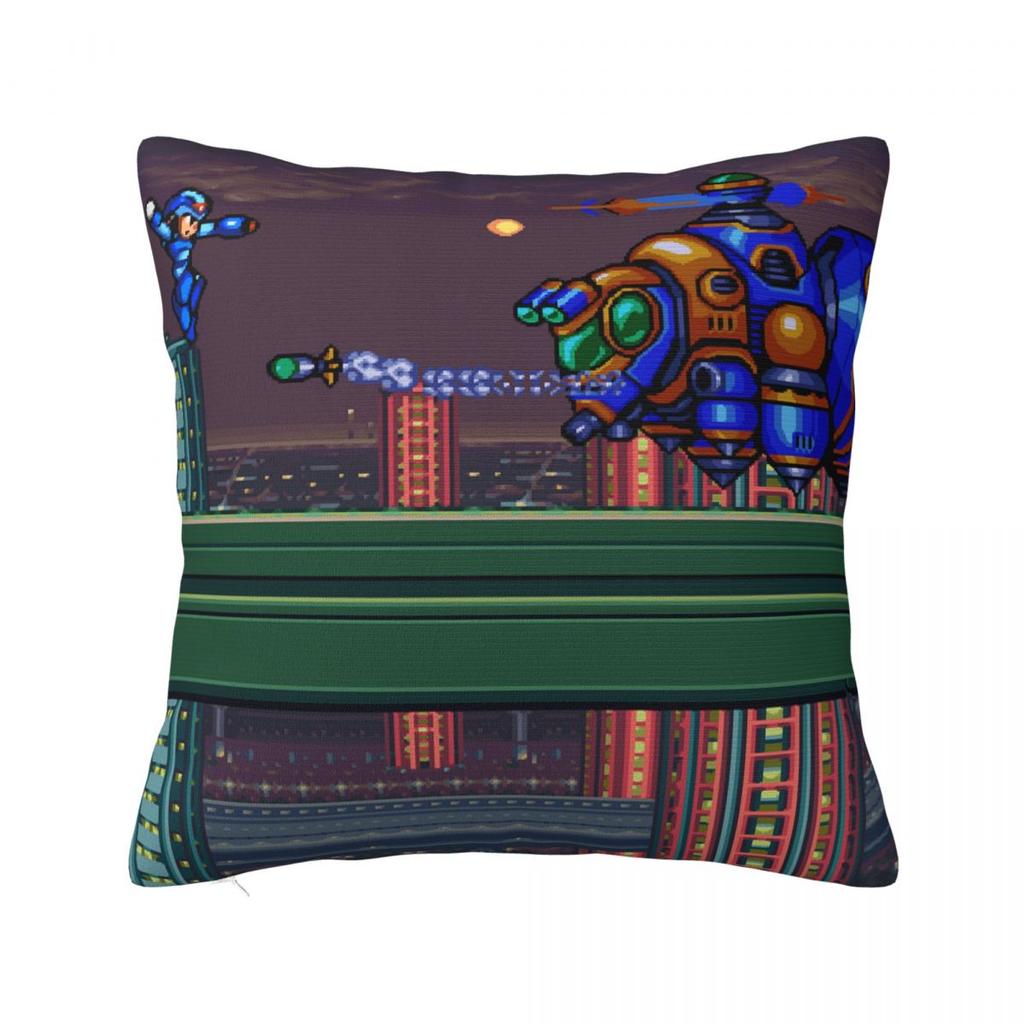 Megaman Video Game Mega Man Square Pillowcase Pillow Cover Polyester Cushion Decor Comfort Throw Pillow for Home Bedroom