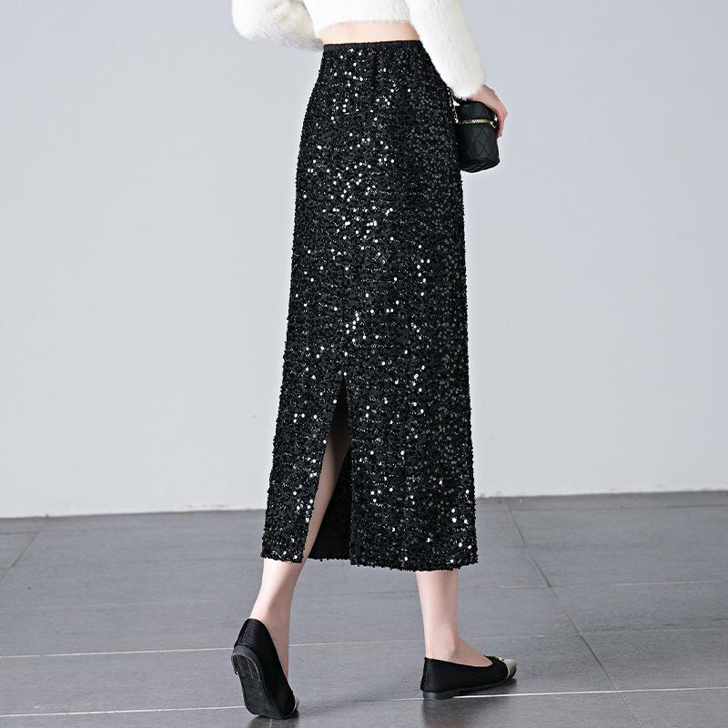 Brand High Waist Slimming Midi Skirt - Spring/Autumn Women's Back Slit Bodycon Style