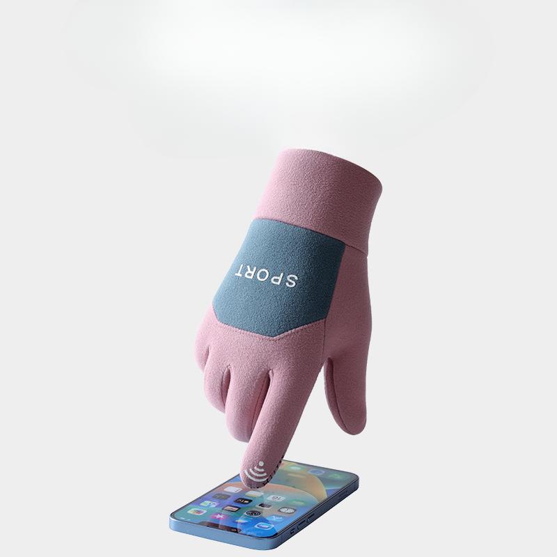 Self-heating Touch Screen for Warmth In Autumn and Winter Fleece Outdoor Cycling Cold Resistant and Windproof Gloves for Autumn and Winter