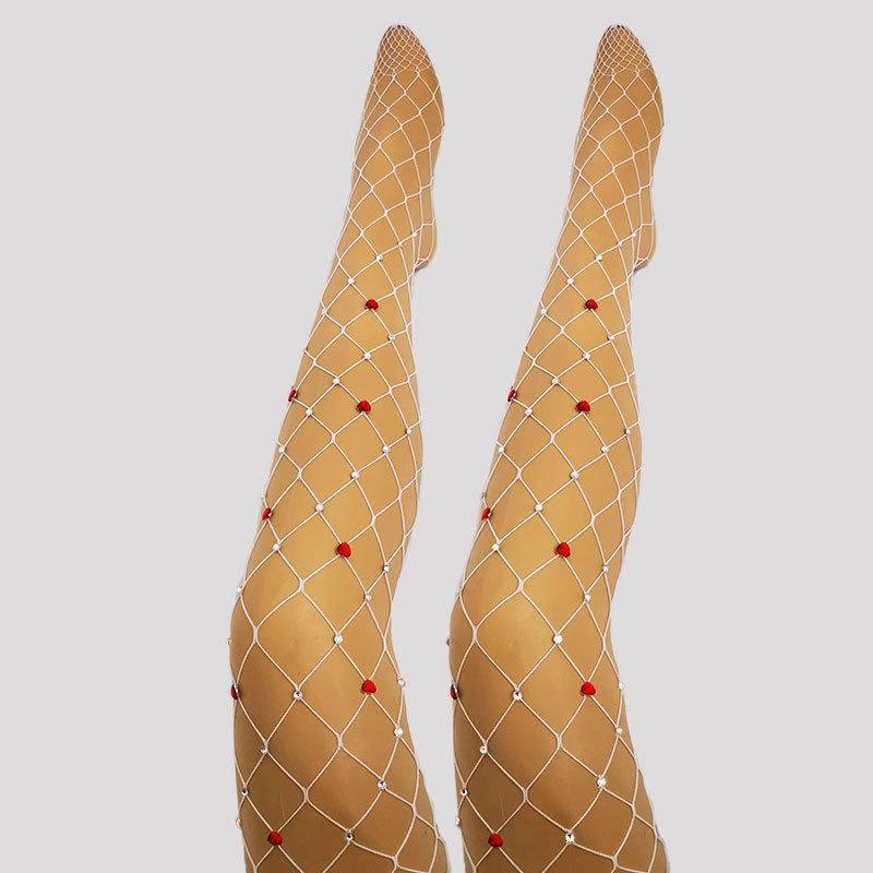 Sexy Netzstrumpfhose mit Herz-Strasssteinen - Europäischer & Amerikanischer Stil