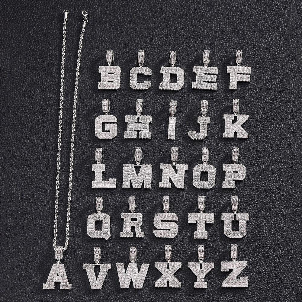 Hip Hop Letter Pendant Zircon Necklace Popular Instagram Personalized Accessory Niche Design Men's and Women's Pendant Necklace