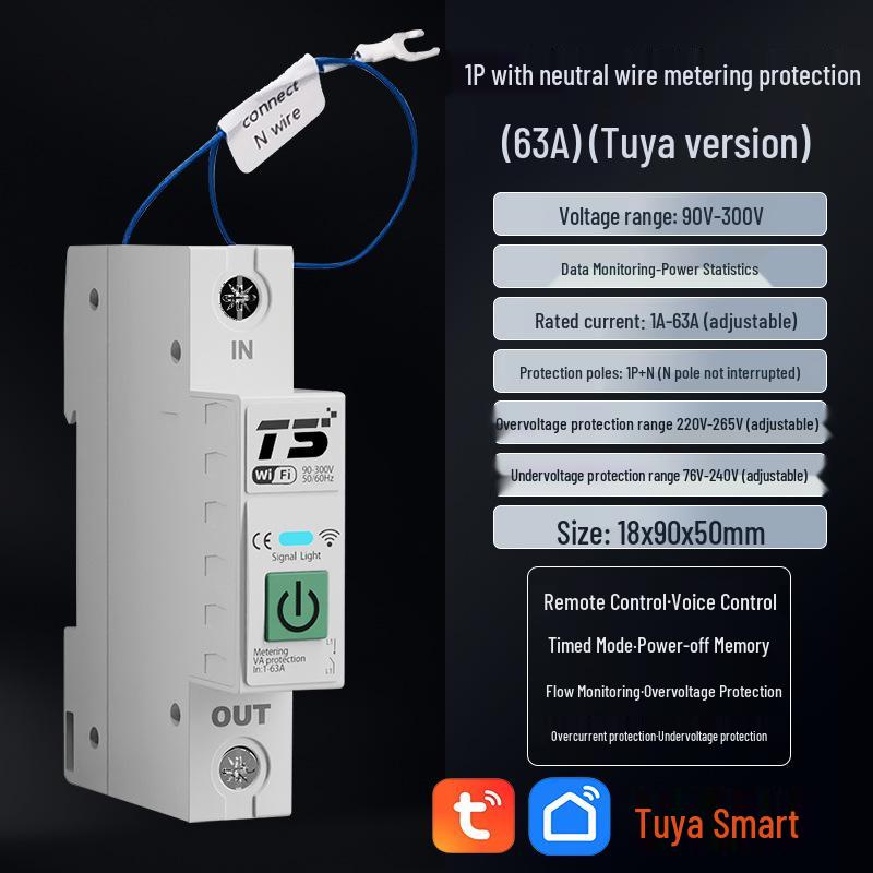 Tuya Smart WiFi Leakage Protection Circuit Breaker with Remote Control & Timer