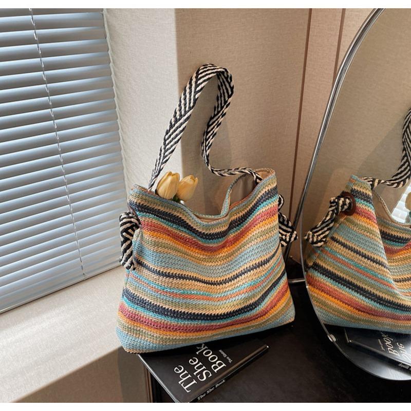 Bohemian woven straw bag women's large-capacity new casual shoulder seaside vacation beach bag