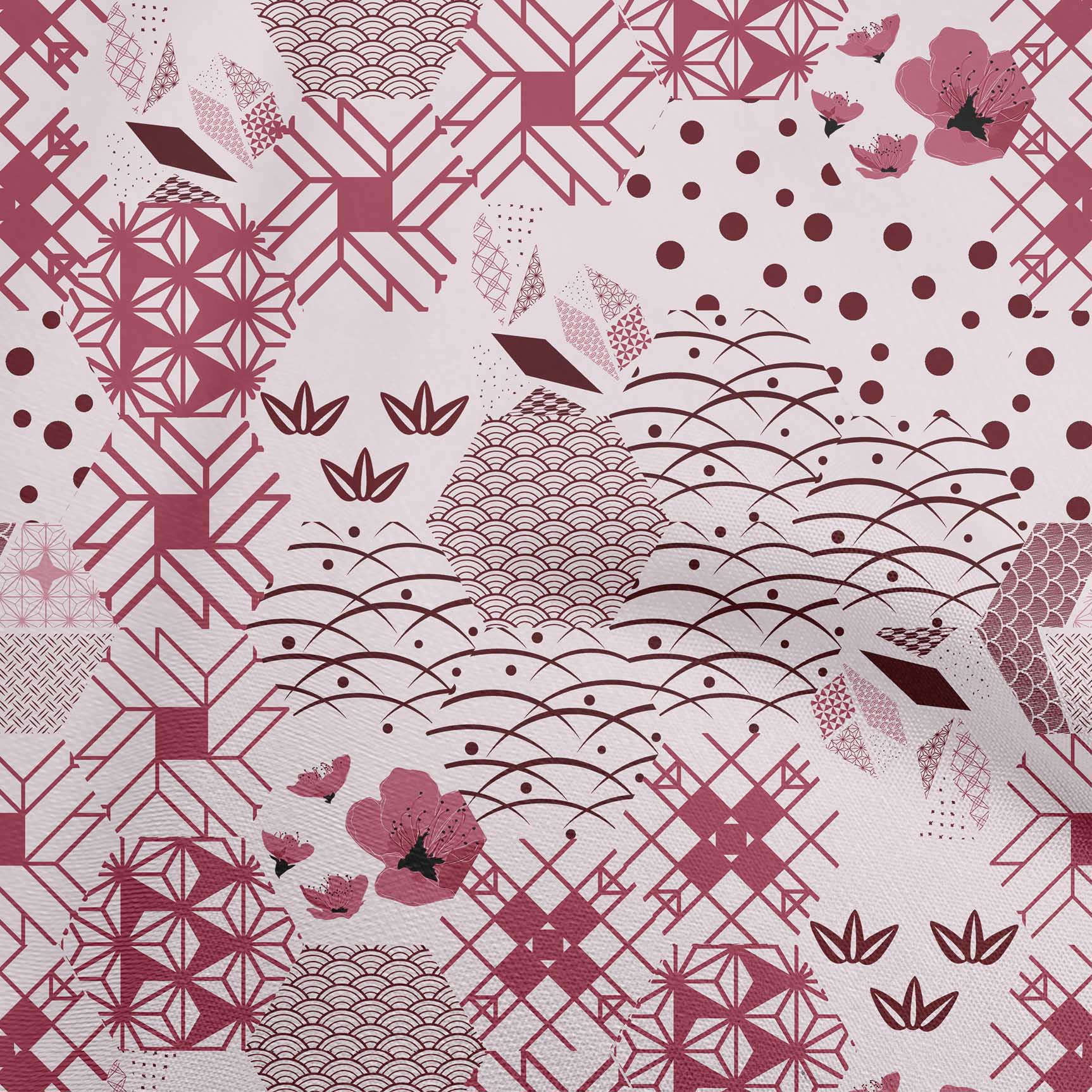 

oneOone Cotton Flex Bluish Violet Fabric Asian Japanese Pattern Dress Material Fabric Print Fabric By The Yard 40 Inch 42 Inch Wide - Viscose Chiffon рожевий