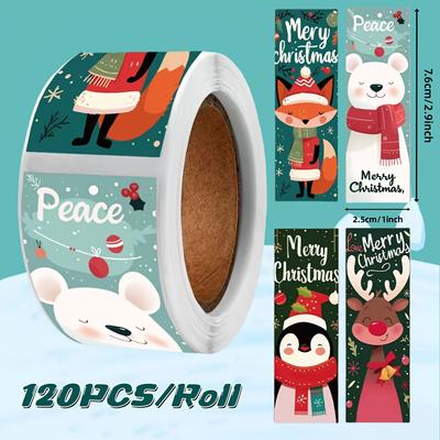 120pcs Merry Christmas Sticker Gift Wrapping Seal Stickers Festive Design Self-Adhesive Seal Gift Box Bag Holiday Decor Stickers