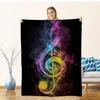 Flannel Music Note Throw Blanket Soft Warm Cozy Sofa Couch Bed