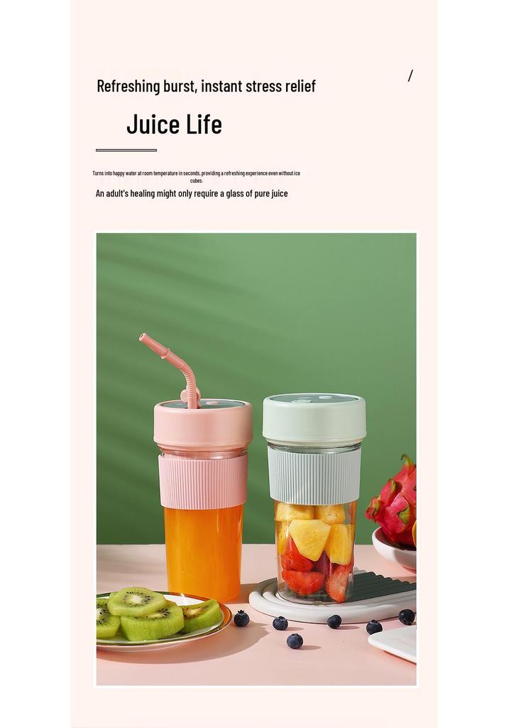 Rechargeable Portable Juicer Cup with Straw, Large Capacity for Fruit & Ice Crushing, Perfect Gift