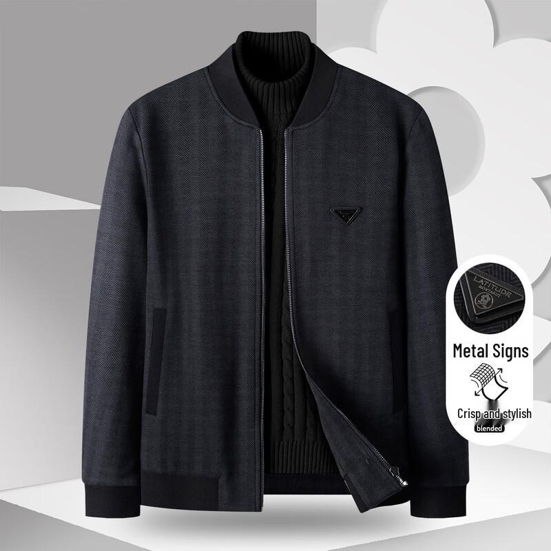 

MONTAGUT Men s Thickened Textured Knit Baseball Jacket L (50)