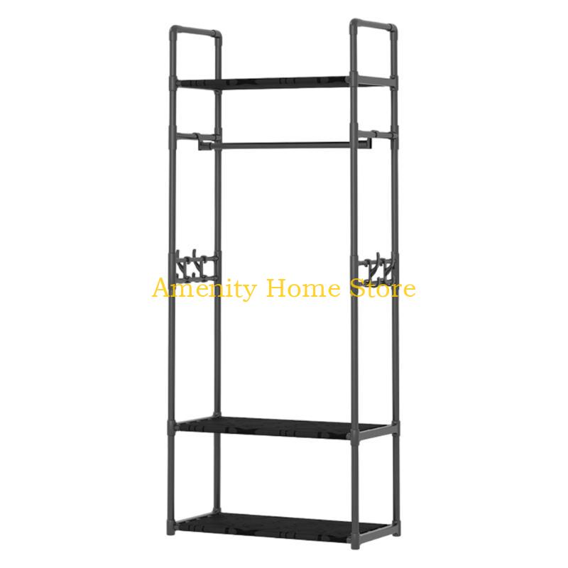 F26C Clothing Rack Garment Rack with Bottom Shelf for Hanging Clothes Coat Skirts Shirts Sweaters Shoe Rack Storing Shoes