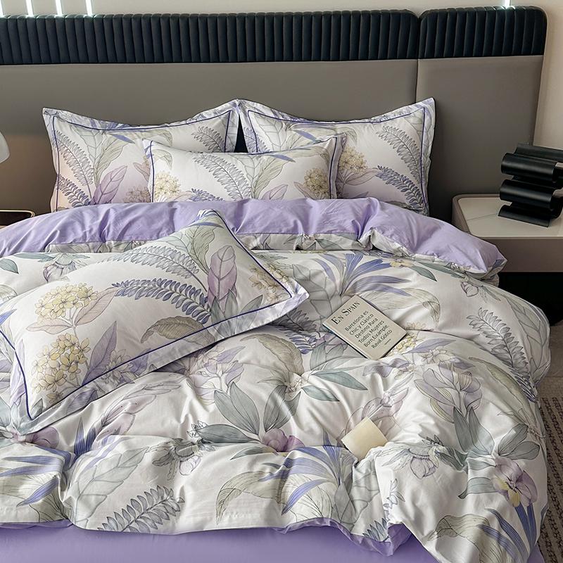 Colorful Flowers Duvet Cover Set Garden Style Quilt Cover 100% Cotton High Quality Queen King Size Bedding Set for Girls Woman