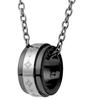 [Fe-fe] Fe-fe X Phiten Special Edition Phiten Ring, Diamond Pattern, Titanium Black, Men's Sports Necklace, Suitable for Allergy-Friendly Men