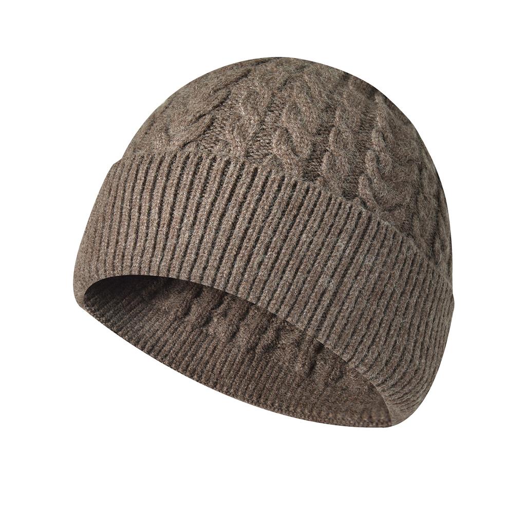Winter Knitted Thickened Warm Cable-Knit Beanie for Women - Face-Slimming Wool Hat with Ear Flaps Cold-Weather Beanie - Casual Pullover Hat for Men