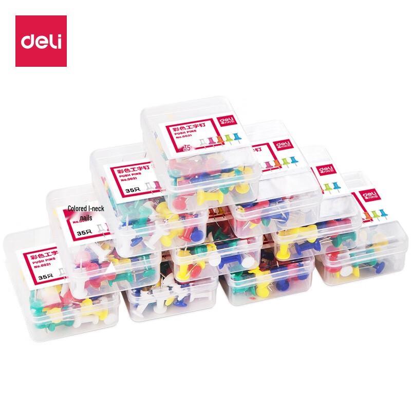 Deli 0021 Colorful I-Shaped Push Pins