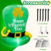 St. Patrick's Day Inflatable Decorative Hat with Gold Coins and Horseshoe Inflatable Leprechaun Hat for Yards and Gardens