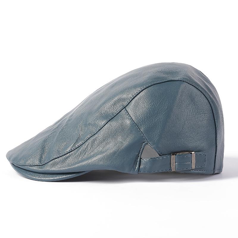 Leather Beret Men's Ap Middle-Aged and Elderly Winter Forward Cap Peaked Cap Newsboy Caps for Men Driver Ivy Hat Gatsby Painters Hats