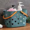 Portable Foldable Shower Basket Storage Bin Deep Green 24.5x16.5cm