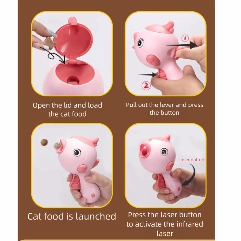 Kreativer Handheld-Hundesnack-Werfer Cartoon Automatischer Haustierfutterspender Spielzeug Kunststoff Tragbares Interaktives Spielzeug Haustiertraining