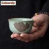 1pc Ru Kiln Ceramic Teacup Antique Personal Master Cup Household Porcelain Tea Set Travel Meditation Cup Beauty Small Tea Bowl