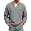Herren V-Ausschnitt Lässiger Hoodie mit Tasche