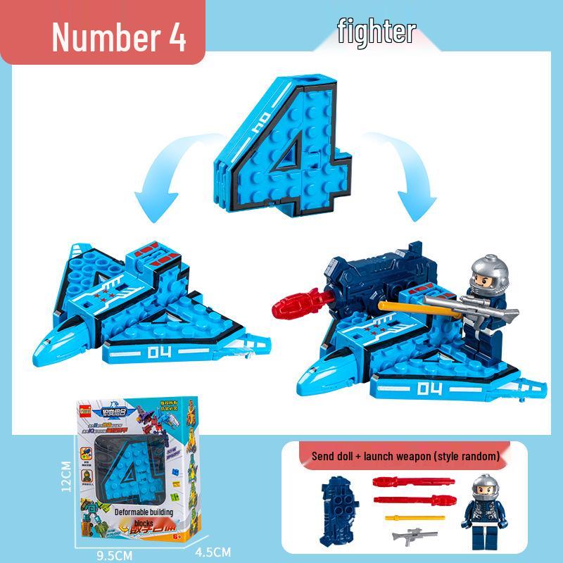 Number Transforming Robot Toy Set for Kids: 0-9 Educational Assembly for Elementary Students