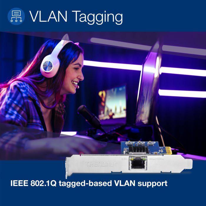 Trendnet 2.5gbase-t pcie network adapter noirCustomisation PC 2.5GBASE-T PCIE NETWORK ADAPTER 244855